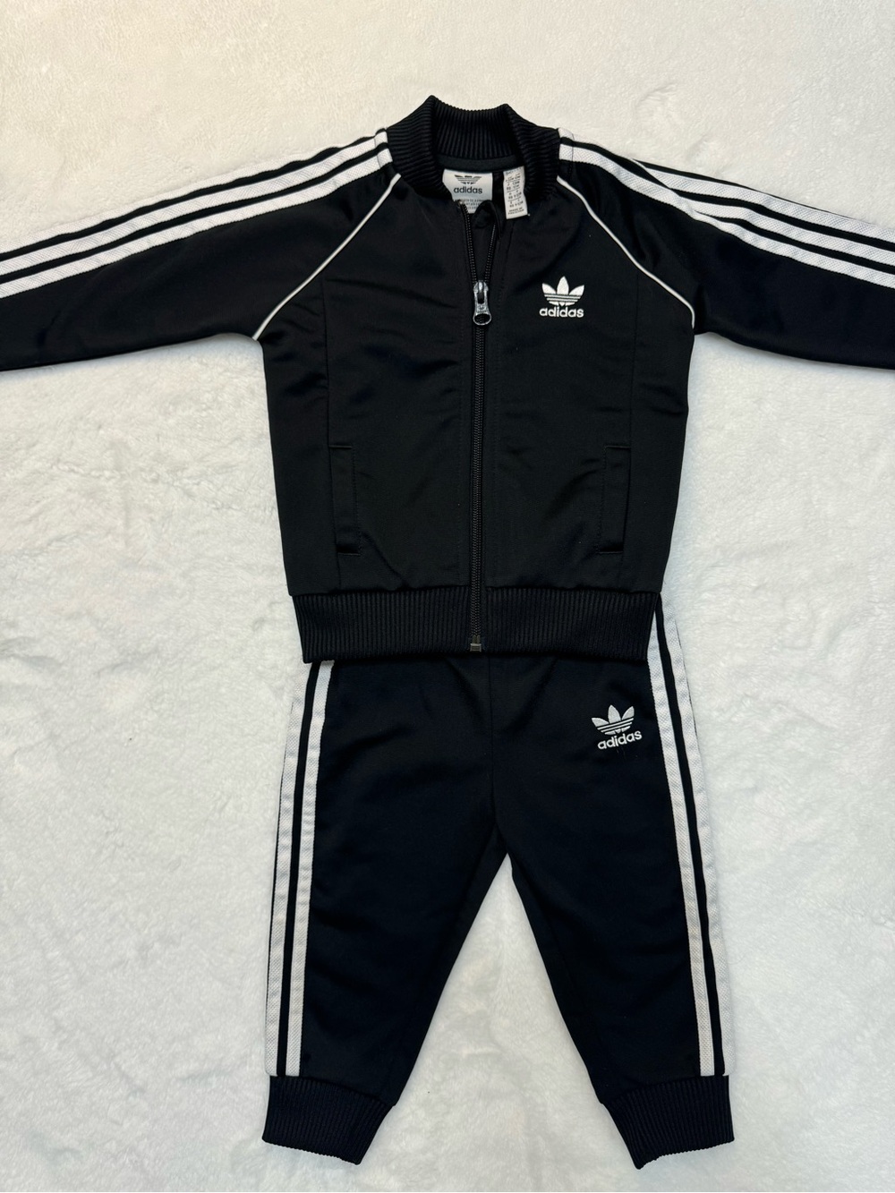 adidas Black Track Jacket & Pants Set - toddler unisex